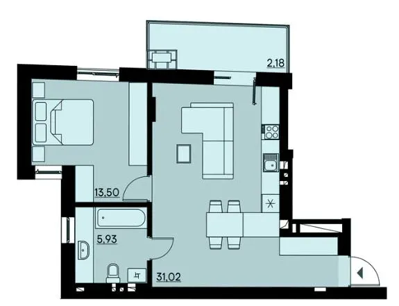 URBAN Residence — 52.6 м²