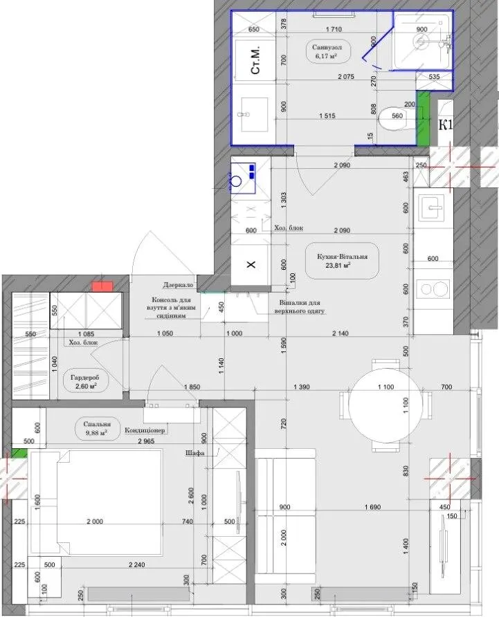 M6 Urban Residences — 43.3 м²