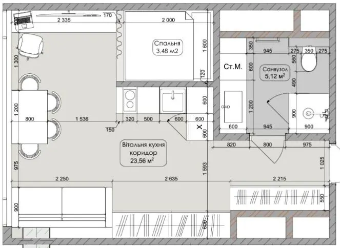 M6 Urban Residences — 32.1 м²