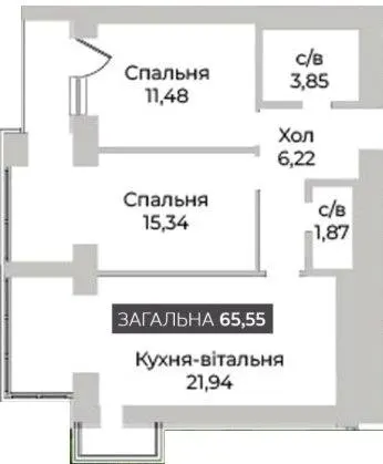 ЖК Soborniy — 65.6 м²