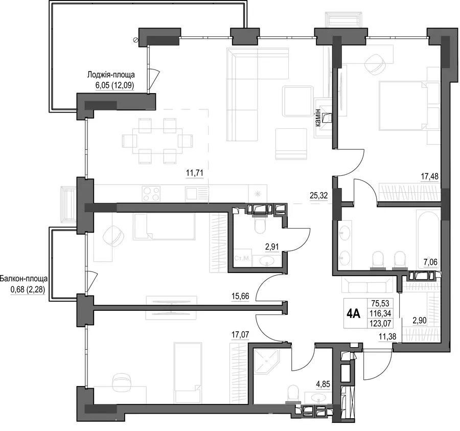 ЖК Park House — 123.1 м²