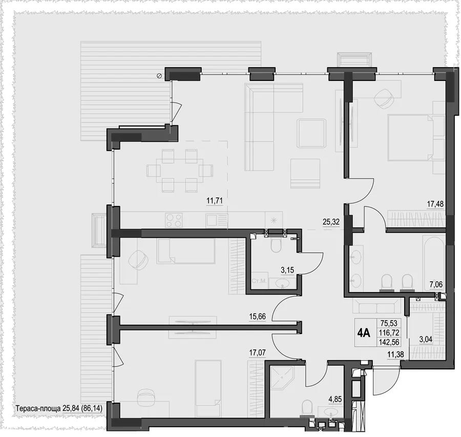 ЖК Park House — 142.6 м²