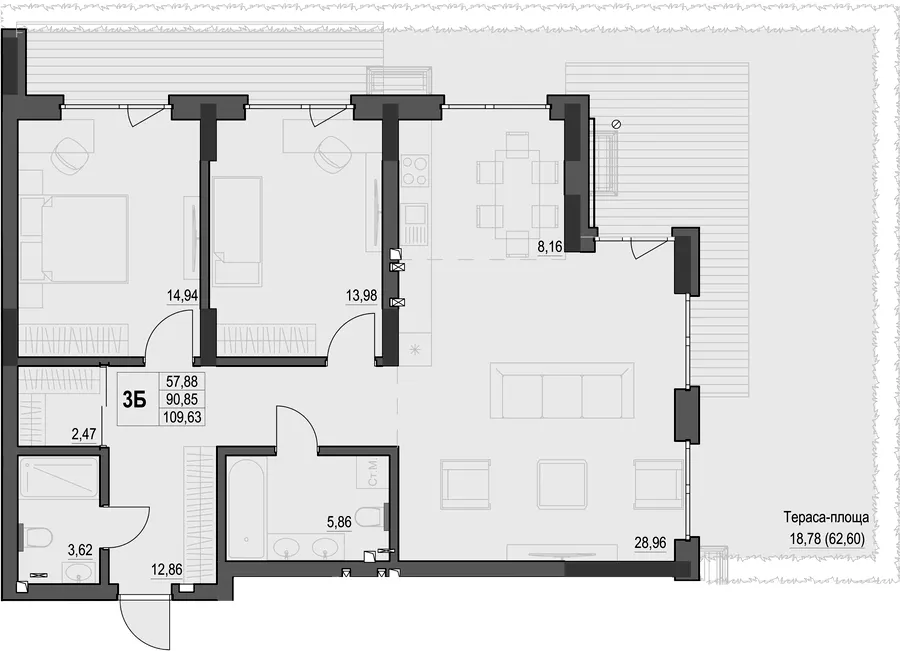 ЖК Park House — 109.6 м²