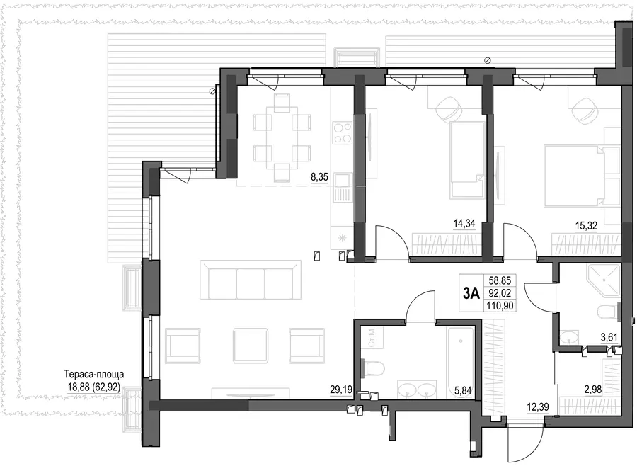 ЖК Park House — 110.9 м²