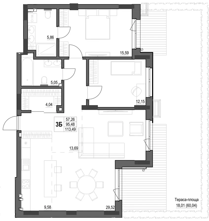 ЖК Park House — 113.5 м²