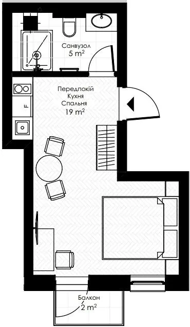 Апарт-готель Apex — 23.9 м²