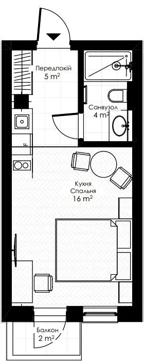 Апарт-готель Apex — 24.9 м²