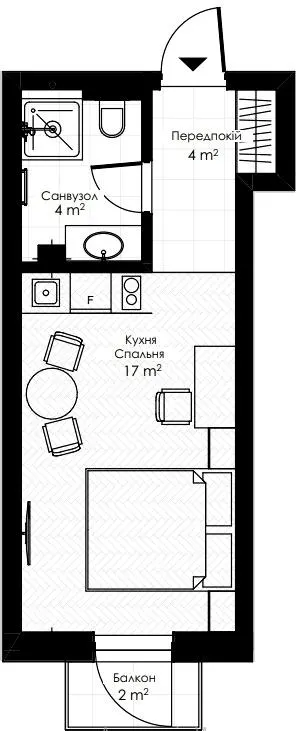 Апарт-готель Apex — 25.4 м²