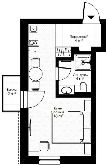 Апарт-готель Apex — 26.2 м²