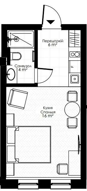 Апарт-готель Apex — 26 м²