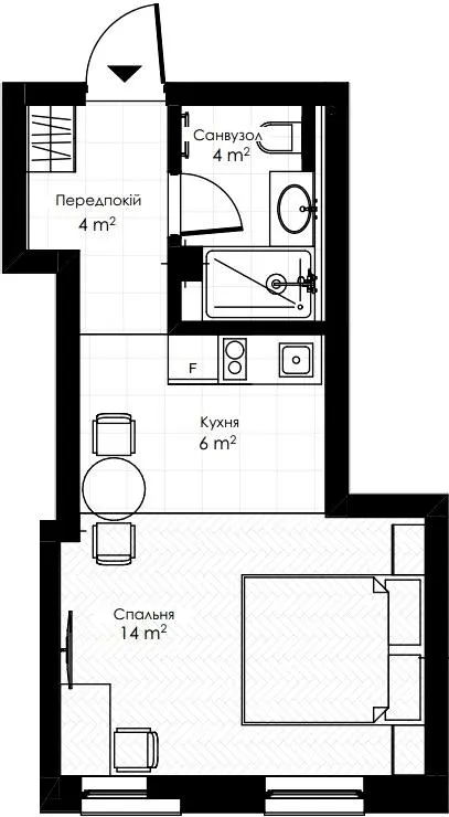 Апарт-готель Apex — 28.8 м²