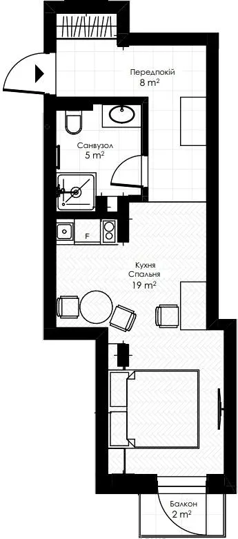 Апарт-готель Apex — 31 м²
