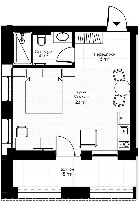 Апарт-готель Apex — 32 м²