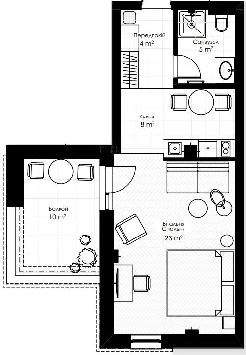 Апарт-готель Apex — 40 м²