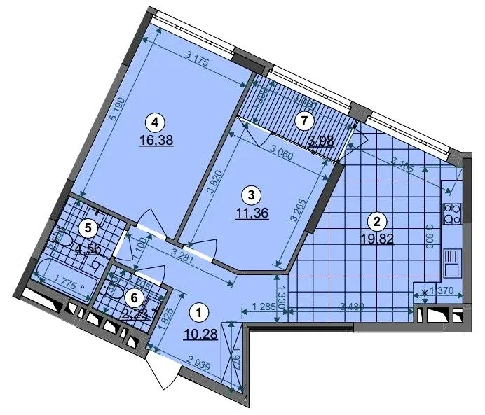 ЖК Dibrova Park — 68.6 м²