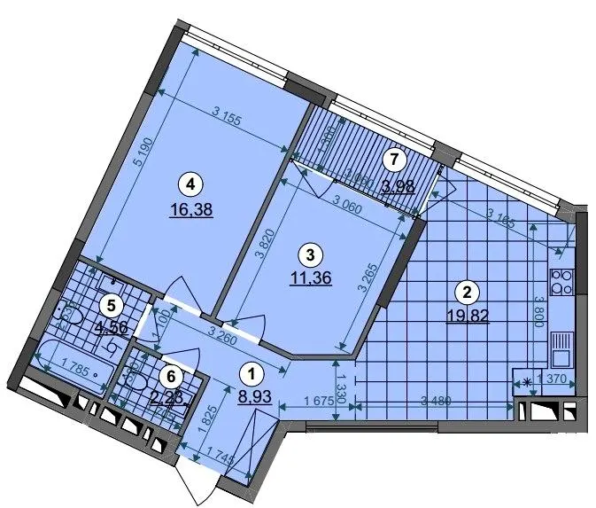 ЖК Dibrova Park — 67.3 м²