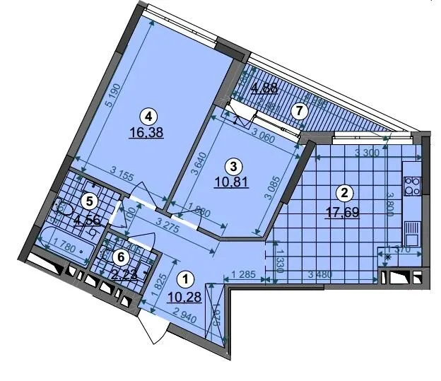 ЖК Dibrova Park — 63.4 м²