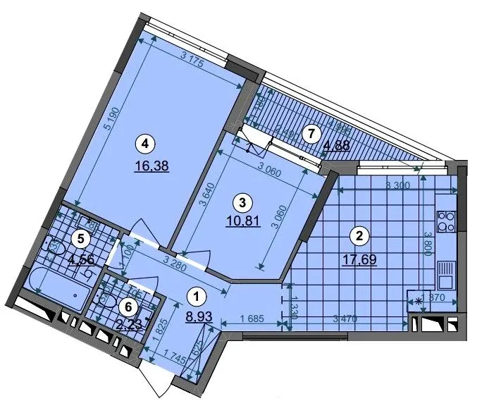 ЖК Dibrova Park — 62.1 м²