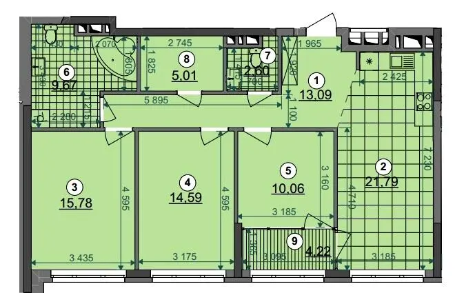 ЖК Dibrova Park — 96.8 м²