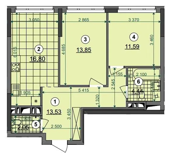 ЖК Dibrova Park — 62.3 м²