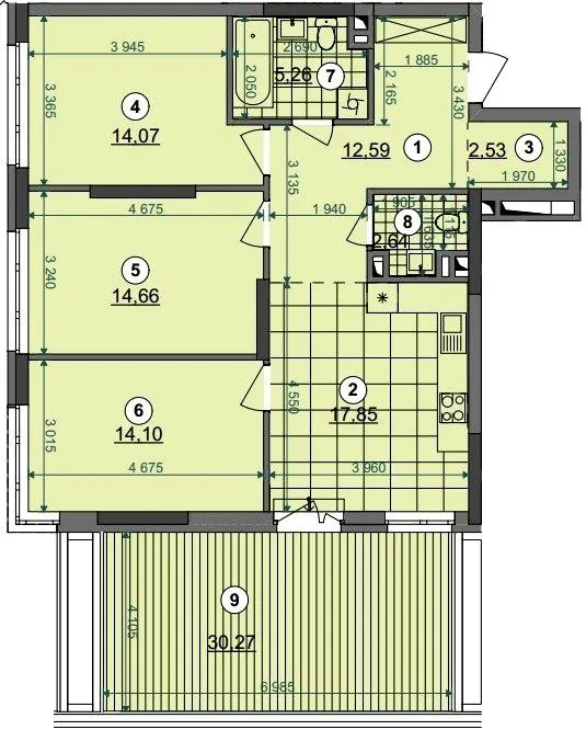 ЖК Dibrova Park — 92.8 м²