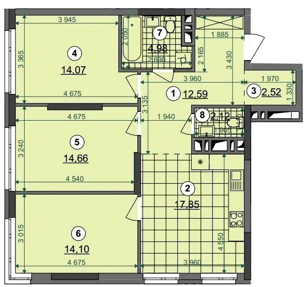 ЖК Dibrova Park — 82.9 м²