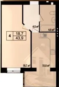 ЖК Добробуд — 43.9 м²