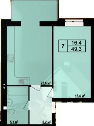 ЖК Добробуд — 49.3 м²