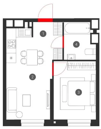 ЖК Зоряні — 37.5 м²