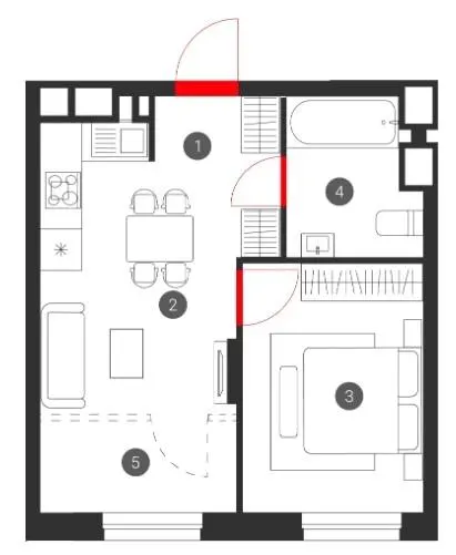 ЖК Зоряні — 37.8 м²