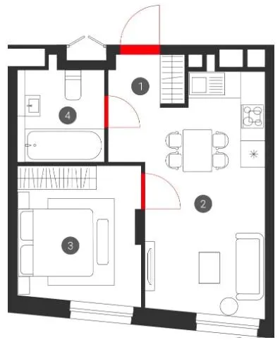 ЖК Зоряні — 35.8 м²