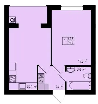 ЖК Етно Парк — 42.8 м²
