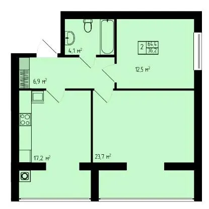 ЖК Етно Парк — 64.4 м²