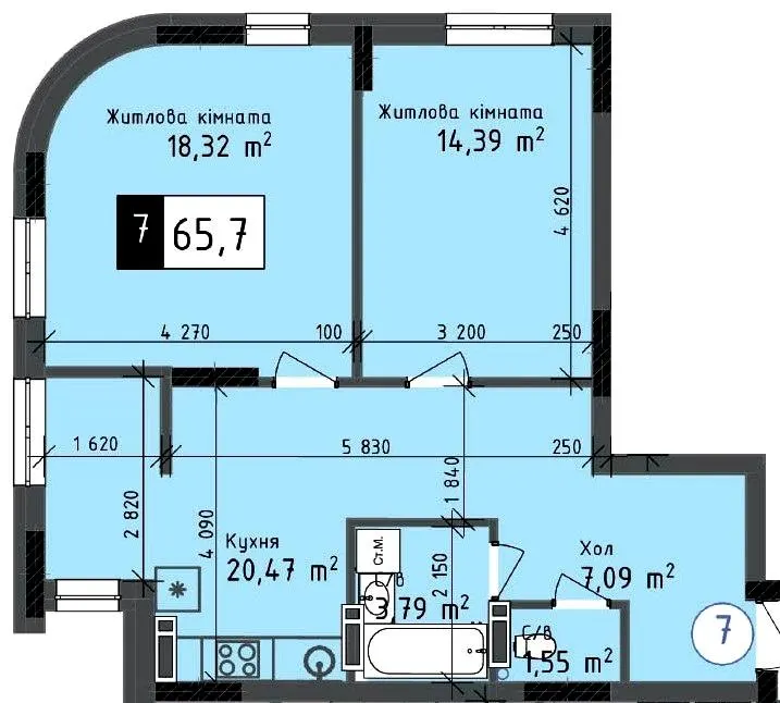 ЖК ODESA CITY — 65.7 м²