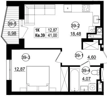 ЖК Riviera Residence — 41 м²
