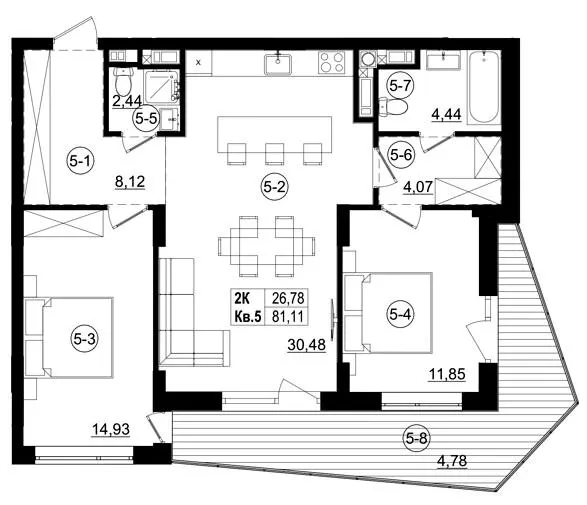 ЖК Riviera Residence — 81.1 м²