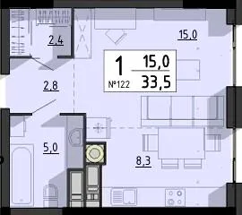 1-кімнатна квартира, 34 м², вул. Білецька, 56, Тернопіль — фото 1