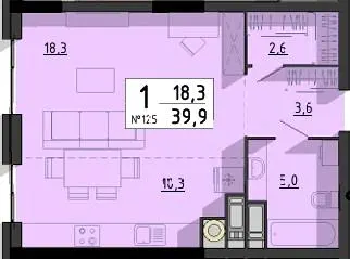 ЖК SvitLand Residences — 39.9 м²