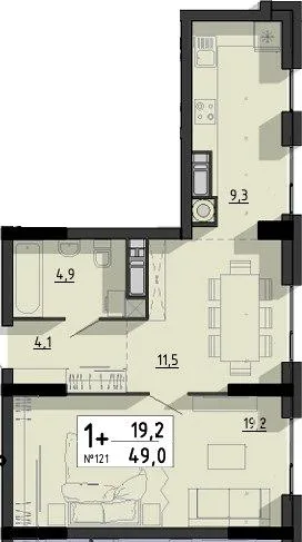 1-комнатная квартира, 49 м², вул. Білецька, 56, Тернополь — фото 1