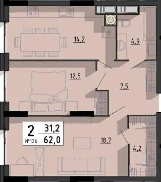 ЖК SvitLand Residences — 62 м²