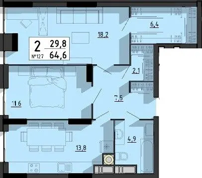 ЖК SvitLand Residences — 64.6 м²