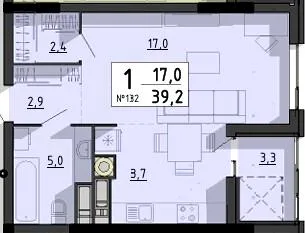 1-кімнатна квартира, 39 м², вул. Білецька, 56, Тернопіль — фото 1