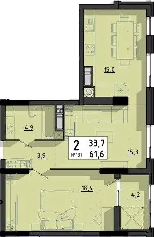ЖК SvitLand Residences — 61.6 м²