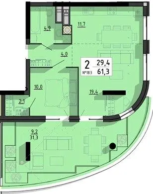 ЖК SvitLand Residences — 61.3 м²