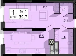 1-комнатная квартира, 40 м², вул. Білецька, 56, Тернополь — фото 1