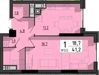 1-комнатная квартира, 41 м², вул. Білецька, 56, Тернополь — фото 1