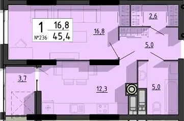 ЖК SvitLand Residences — 45.4 м²