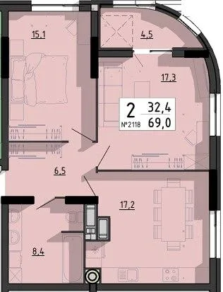 2-кімнатна квартира, 69 м², вул. Білецька, 56, Тернопіль — фото 1