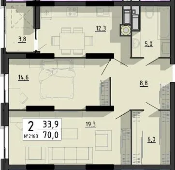 2-кімнатна квартира, 70 м², вул. Білецька, 56, Тернопіль — фото 1