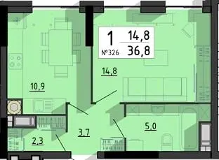 ЖК SvitLand Residences — 36.8 м²